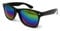 Adults Classic Sunglasses with UV400 Protection - Unisex (Black Frame Rainbow Mirrored Lens)