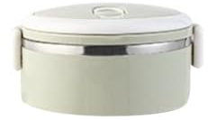 Leisurealeaneag Lonchera redonda de una sola capa de plástico para alimentos frescos, contenedor de almacenamiento Bento, multifunción, resistente al calor, color verde