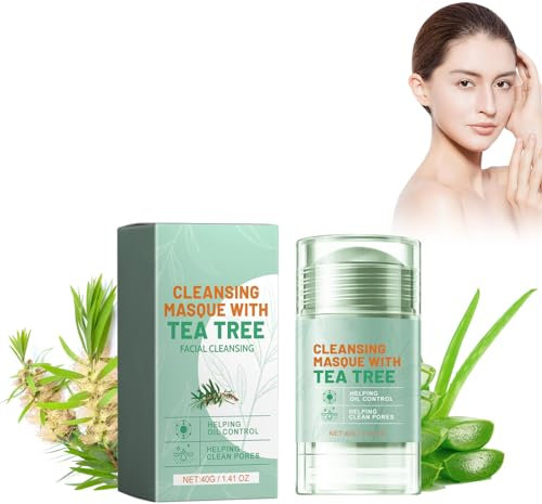 Mask Stick for Face, Deep Cleansing Mask Facial Mask, Blackhead Remover with Green Tea Extract, Purifying Facial Clay Stick Masks Deep Pore Cleanser (1pcs, Tea Tree)