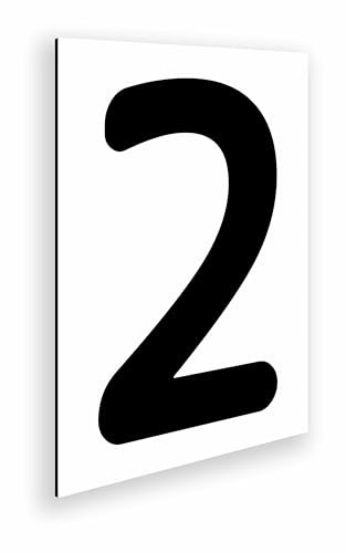 Placa Numero para Casa Exterior Aluminio 18x25 cm - Numeracion Puerta Comercios Naves Viviendas y Locales - Numeros Negros Grandes (Numero 2)
