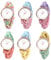 JewelryWe Damenuhr Elastisch Haarband Uhr: 6pcs Set Damen Analog Quarz Armbanduhr Multifunktionale Lässige Uhr mit Geflochten Haargummi Stretch Wickelarmband Geschenk für Frau Mädchen