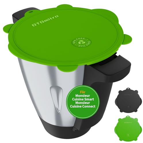 OTOmitra 2PCS Silikon-Deckel für Monsieur Cuisine Connect und Smart, BPA-freie Silikonkappen Nachhaltige Alternative zu Alu-/Frischhaltefolie, Spülmaschinenfest MCC und MCS Zubehör