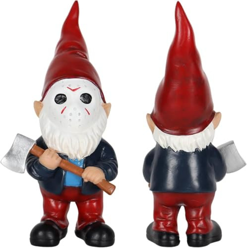 SPINNDO Garden Gnomes Halloween Decorations Gift Christmas Gnome Home Decor Gnome Statue Holding Axe