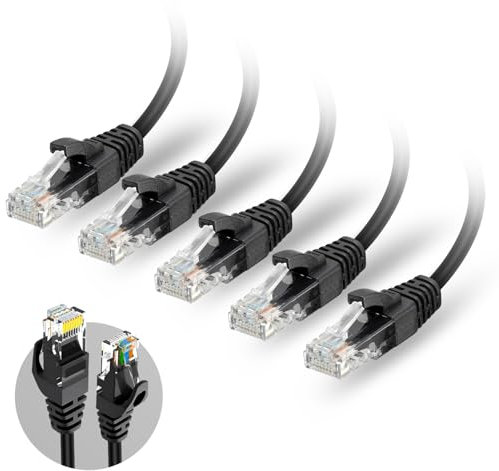 Spetstech Patch Cable 5pcs CAT6 (Black, 0.25m)
