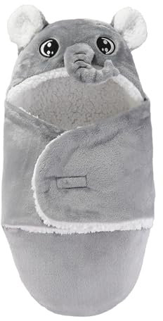 Baby Swaddle Decke Warme Kapuzendecke, Neugeborenes Baby Schlafsack Fleece Niedliche Bärenform Winter Einschlagdecke für 0–3 Monate