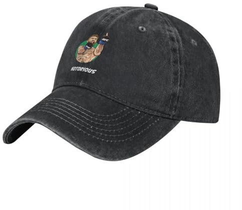 ROBEIUO Cowboy-Baseballkappe Basecap Conor McGregor Cap aus gewaschenem Denim, Kappe für Ballsport, Golf, Baseball, für Männer und Frauen