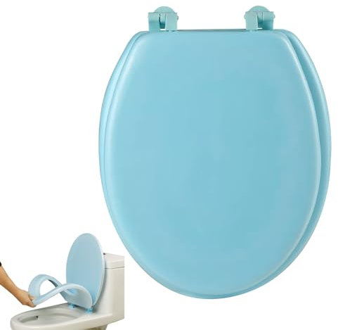 Blue Toilet Seat EAV U-Shaped Waterproof Round Toilet Seat Minimalist Style Thickened Colored Toilet Seat for Standard Toilets Bathroom Home Kitchen Tools