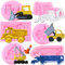 RFGHAC Bulldozer-Silikonformen, Bagger, Fondantform, Kran, Bau-LKW-Form Zum Dekorieren Von Kuchen, Cupcake-Topper, Süßigkeiten, Polymer-Ton, Schokolade, Blütenpaste, 6er-Set