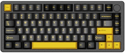 ATTACK SHARK X86 Wireless Mechanical Keyboard, 75% Gaming Keyboard All-Aluminium CNC, RGB Backlit Gasket Hot Swap Custom Keyboard with Knob,BT/2.4G/USB-C Wired Creamy Keyboard for Mac/Win-Starry Black