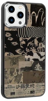 qizjio Vintage Japanese Phone Case Shockproof Protective Dark Aesthetic Collage Anime Phone Case for iPhone 14 Pro Max