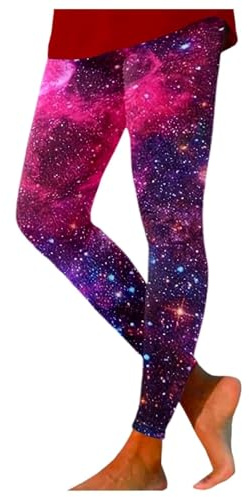 Gyaimxfu Galaxy Leggings Damen Hohe Taille Galaxy Kostüm Damen Bedruckte Bunte Leggings Yoga Hose Stretchy Yogahose Render Hosen Frauen Planeten Kostüm