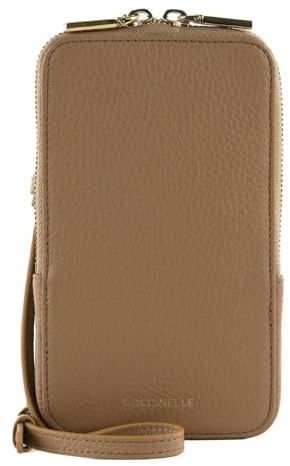 Coccinelle Leder Handytasche Flor Hi-Tech Phone Bag Skin hellbraun
