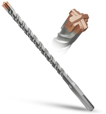 METOTY Foret SDS Plus 10 mm × 160 mm, avec 4 tranchants en carbure de tungstène, tête avec revêtement, foret à maçonnerie, foret à béton, pour pierre, béton, pierre naturelle, mur de brique