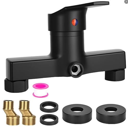YYTECH Duscharmatur Einhebelmischer Dusche zur Wandmontage Aufputz Brausearmatur mit Keramikventil Kern Chrom-Wasserhahn Dusche mit G ½ Auslauf für Badezimmer (Schwarz)