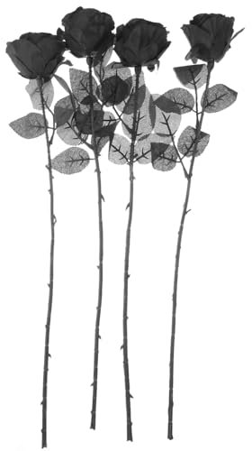 Ciieeo 4Pezzi Rosa Artificiali per Bouquet da Sposa e Decorazioni da Te Facili da Mantenere e Durevoli per Matrimoni e Centrotavola