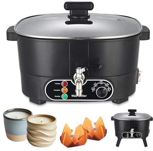 Aisny Fundidor de Cera de 6L, Crisol con Pico Vertedor Olla Grande y Controlador de Temperatura Crisol de Cera para Velas de 750W 220V Máquina para Fabricar Velas Personalizadas