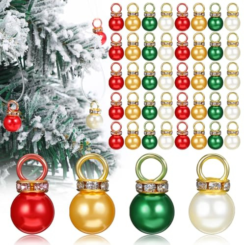 TOYANDONA 200 Stück Mini-Christbaumschmuck: Christbaumkugeln – Kleine Hängende Ornamente für Weihnachtsdekorationen, zum Basteln von DIY-halsketten, für Den Innen- Und Außenbereich