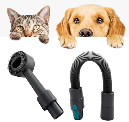 Livington Sense IQ - Tierhaar Bürstenset - Zubehör für Livington Sense IQ Akku Staubsauger - Tierhaarbürste mit flexiblem Saugschlauch - entfernt lose Haare & Schmutz schonend bei Hunden & Katzen