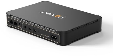 Pecron D77 76.96Wh DC UPS Battery Backup | Small UPS with PoE Port for WiFi Router/Modem/Security Camera/Phone