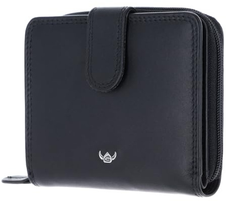 Golden Head Leder Geldbörse Polo RFID Protect Minibörse mit Riegel 1006 Schwarz