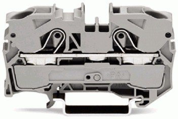 WAGO Kontakttechnik 2-Leiter Durchgangsklemme TS 35 2010-1201, Elektroinstallation, Grau, Federzuganschluss, Thermoplast, 57A, 800V, 2-polig, 10mm Breite, 37mm Höhe, 68mm Länge