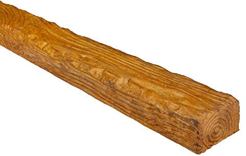 DECO WOOD Deckenbalken EQ007 aus Polyurethane, 2m Länge, PU Balken Holzoptik (hellbraun - 9x6cm) Innendekor Dekobalken Rohrabdeckung