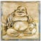 ARTLAND Wanddeko Leinwand Bilder Wandbild 70 x 70 cm Fantasy Mythologie Religion Buddhismus Malerei Creme A6VT Fröhlicher Buddha I