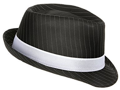 DEGUISE TOI VEGAOO - Gangsterhut schwarz mit weißen Streifen - Einheitsgröße - Schwarz - Accessoires - - Carnaval