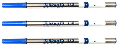 3 X Pelikan Rollerball Refill 338 Fine Blue by Pelikan