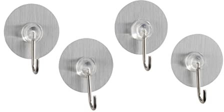 WENKO Static-Loc® Nickelhaken Osimo 4er Set, 4er Set, Befestigen ohne Bohren