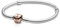 PANDORA Moments Schlangen-Gliederarmband mit Zylinderverschluss aus Sterling-Silber und 14 Karat rosévergoldeterr Metalllegierung, kompatibel mit Charms und Anhängern aus der Moments Kollektion 19cm