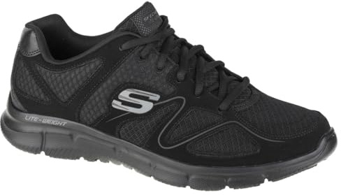 Skechers Herren Satisfaction Sneaker, Schwarz (Black 58350-BKGY)