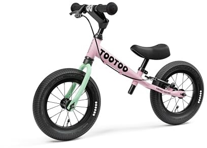 Yedoo TooToo - Laufrad für Kinder ab 1,5 Jahre, ab 85 cm Körperhöhe, mit Luftreifen 12/12 - für Mädchen und Jungen, Höhenverstellbar mit Bremse und Reflexelementen, Zertifiziert, rosa