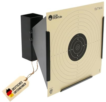 OpTacs - Kugelfangkasten 17x17 cm Trichter Ziel aus Metall Kugelfang für Luftgewehr und Airsoft Luftdruckgewehr Zielscheibe