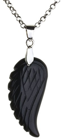 JSDDE Schmuck Charms Engelsflügel Anhänger aus Heilsteine Edelstein mit Halskette Flügel Anhänger Glücksbringer Pendant Schmuck für Frauen Damen