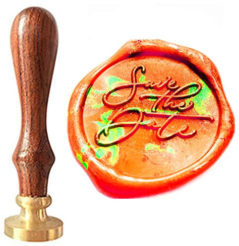 MNYR Save the Date Monogramm-Wachssiegel-Stempel-Set mit Palisander-Griff zum Dekorieren von Geschenkverpackungen, Umschlägen, Paketen, Karten, Briefmarken, Hochzeitseinladungen, Siegelstempel