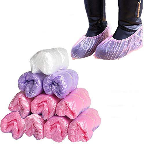 MZY1188 Cubiertas de Zapatos Desechables de 100 Piezas, Cubiertas de Botas Impermeables Cubrebotas de plástico a Prueba de Polvo