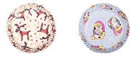 Demmler 2er Set Muffin Förmchen mit Elch- &Pinguinmotiven – 2x60 Stück (120 Stück), aus stabilem Papier, ⌀ 5cm, ideal für kreative Backideen, perfekt für Festlichkeiten, Made in Germany