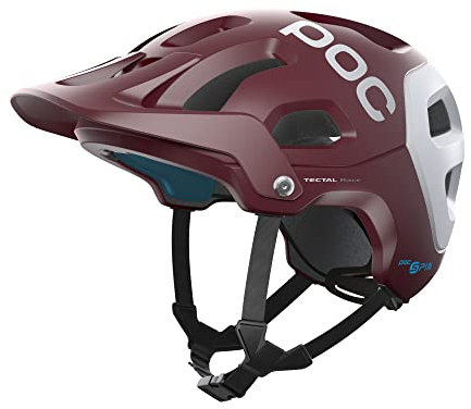 POC Unisex – Erwachsene Tectal Race SPIN Fahrradhelm, Propylene Red/Hydrogen White Matt, M-L (55-58cm)