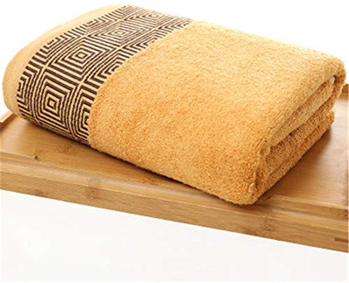 ZZDH Drap de Bain Serviette en Microfibre Douce Serviette en Fibre de Bambou Jacquard 70 * 140cm Serviette Super absorbante (Color : Brown)