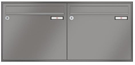 RENZ/Schattenfuge / 2er Unterputz-Briefkastenanlage Einbau-Briefkasten/RAL-Farbe 9007 Volumen 1/Dein-Briefkasten.de