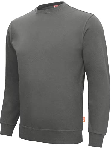 Nitras MOTION TEX LIGHT 7015 Arbeits-Pullover - leichter Baumwoll-Pulli - Sweater für die Arbeit - Grau - L