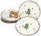 MamboCat 6er Set Weihnachtsbaum Kuchenteller I 6 Personen I Gebäckteller für Weihnachten mit Tannenbäumen & Schneeflocken I Plätzchen, Kekse I Christmas-Frühstücks- oder Dessertteller flach I Steingut