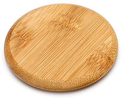 Dysetcs Natürliche dekorative Bambusdeckel, 8,1 cm, Teeglas-Abdeckung, nur Deckel aus Bambus, kein Strohhalmloch für Kaffeetassen, Gläser, Getränke, Teetassen, 8 Stück