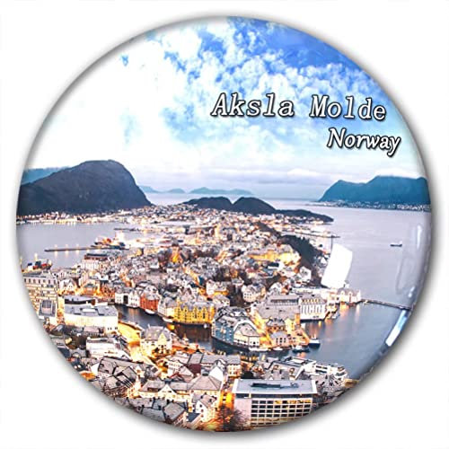 Norwegen Aksla Molde Kühlschrankmagnet, Kühlschrank-Aufkleber, dekorativer Magnet, Reise-Souvenir, Kristallglas