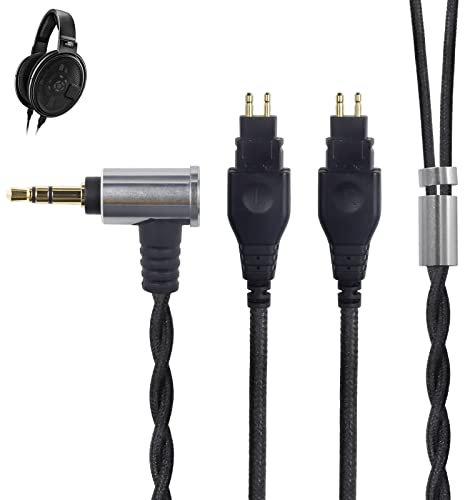 okcsc HDB3 Replacement Upgrade Headphone Cable with 3.5mm Stereo L Plug,4 Core OFC Silver Plated Audio Cord for Sennheiser HD650 HD600 HD580 HD565 HD545 HD535 HD525 HD414 HD265 HD6XX Headphones 1.5M