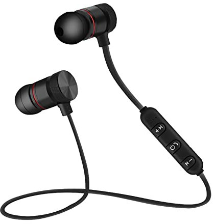 Cuffie Intrauricolari Wireless, Auricolari Bluetooth 4.1 con Microfono, Auricolari Wireless Cuffie Magnetiche da Corsa Cuffie Leggere con Cancellazione del Rumore per Android(Nero)