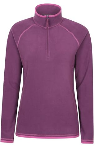 Mountain Warehouse Montana Womens Microfleece - Breathable Ladies Sweater, Quick Drying Pullover, Warm Fleece Jacket, Half Zip - For Spring Summer, Travelling, Outdoors Berry Women's Size 10
