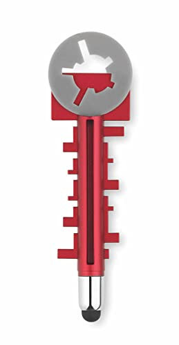 Generico Jeu Compétence avec Pointeur Écran Tactile Keychain Stylo Capacitif Stylet (ROUGE)