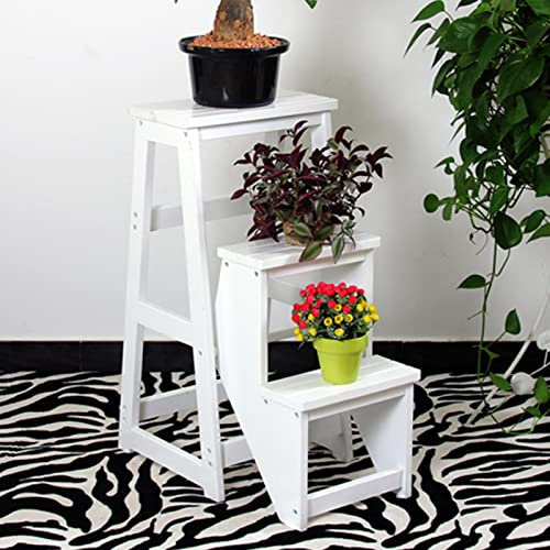 CHEMYO Tabouret d'escalade d'intérieur, Chaise d'escalier en Bois à 3 marches, escabeau à échelles Pliables